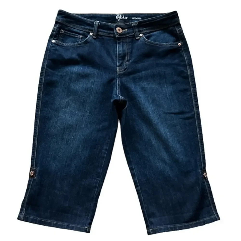 Style & Co Blue Dark Wash Skimmer‎ Jean Capris Sz. 8